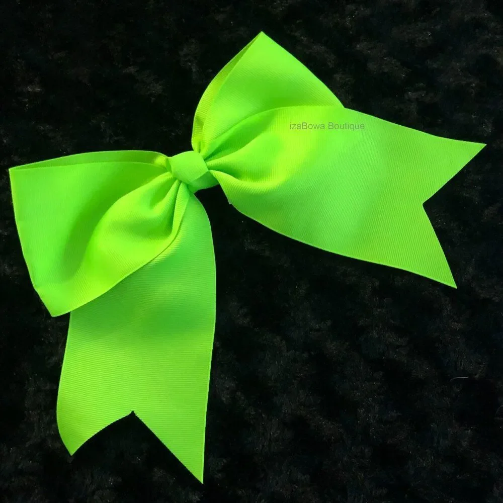 Neon Green Solid Cheer Bow  5B2450  Handmade Boutique